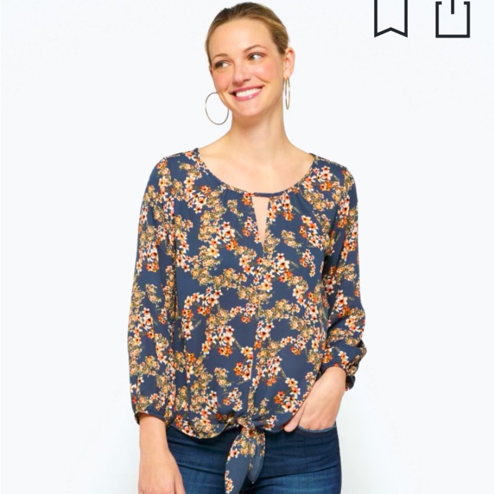 West Kei Casiya Tie-Front Blouse, Large